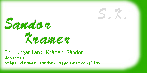 sandor kramer business card